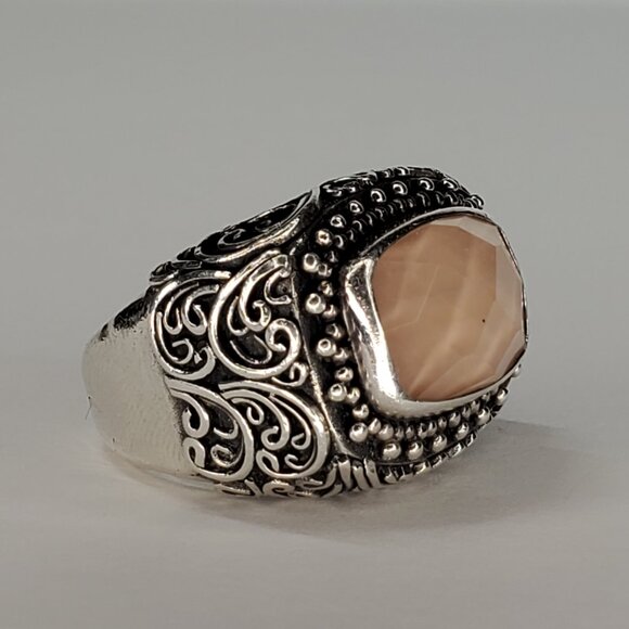 Lori Bonn Rose Quartz Sterling Silver Ring, Size 6.25 - Picture 3 of 8
